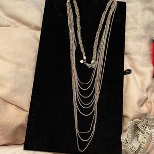 Long layered chain necklace